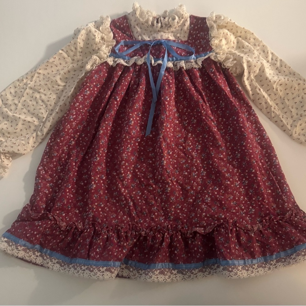 Elegant Burgundy and Cream Kids Formal Dress